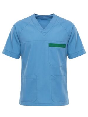 Casacca uomo per sala operatoria maniche corte colore azzurro