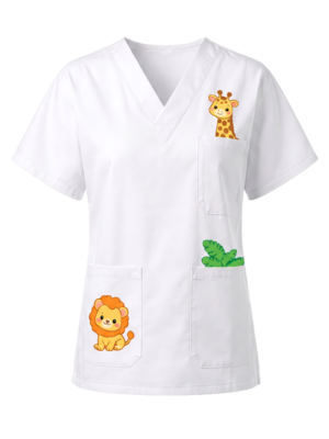 Casacca pediatrica unisex collo a V fronte