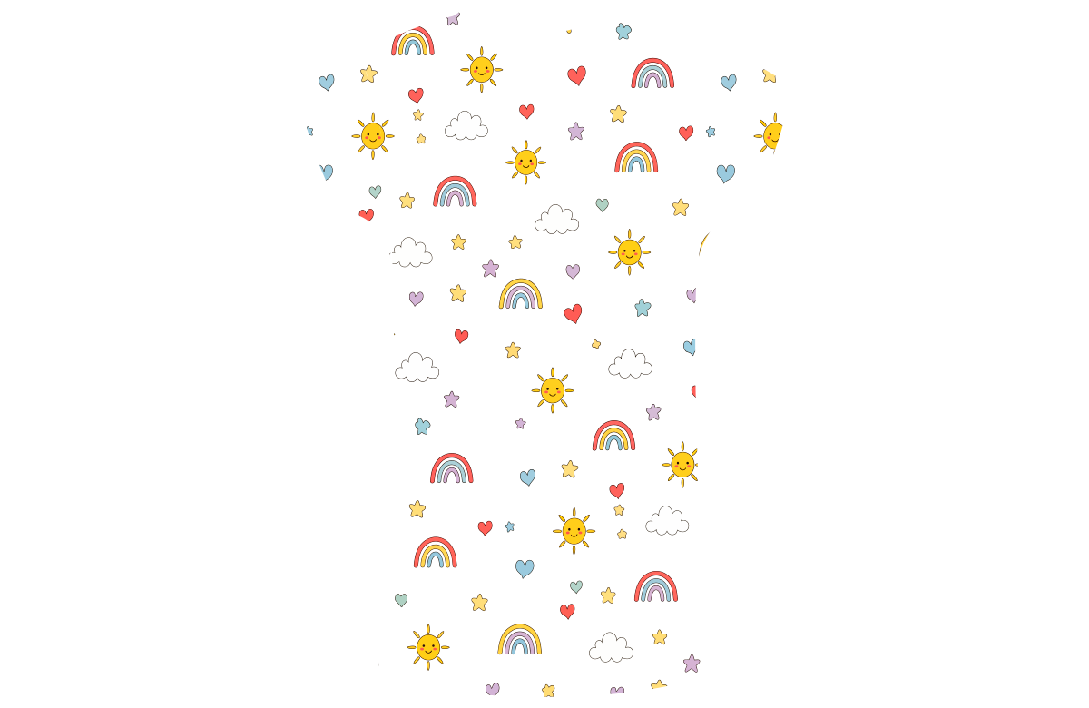 Grafica personalizzabile camice degente bambino con arcobaleni
