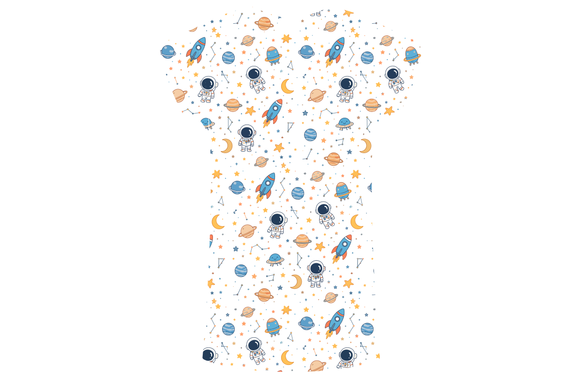 Grafica personalizzabile camice degente bambino con astronauta