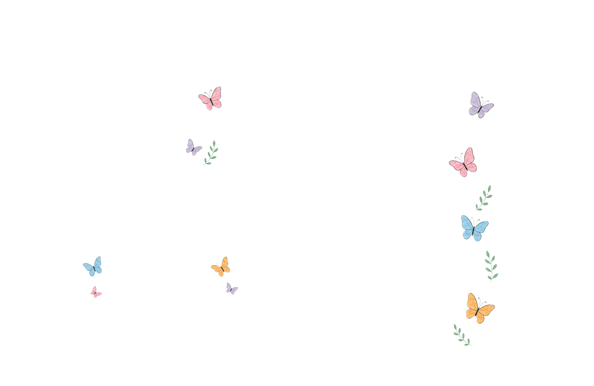 Grafiche personalizzabili per camici pediatra con farfalle