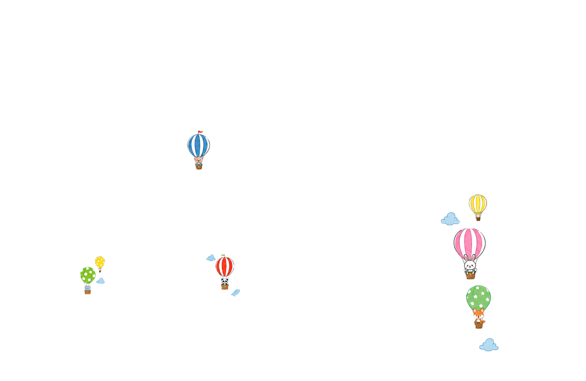 Grafiche personalizzabili per camici pediatra con mongolfiere